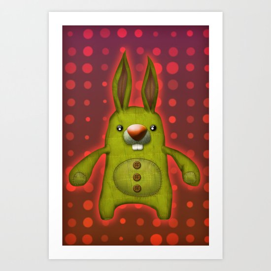 Bunny rag doll Art Print
