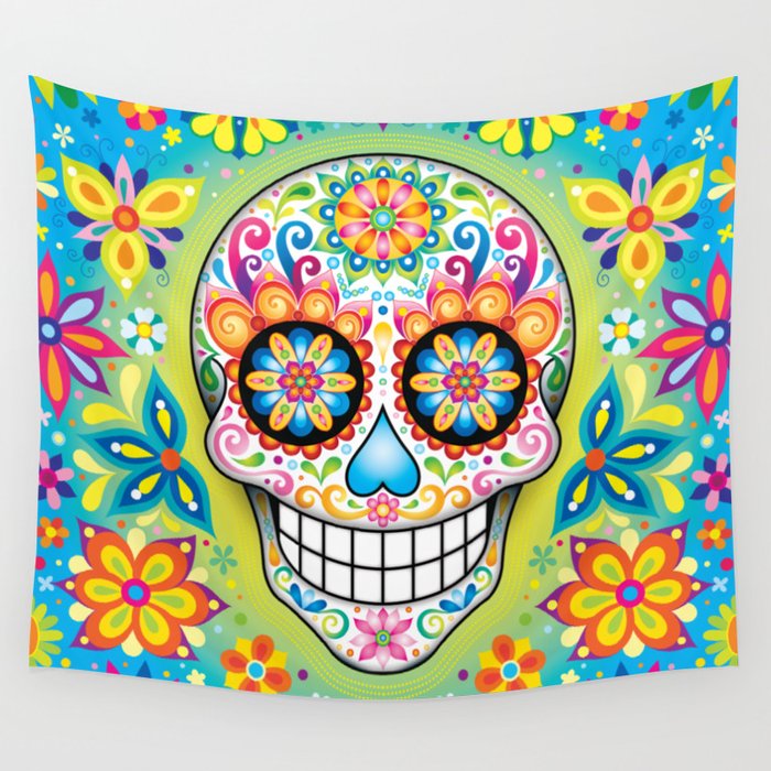 Sugar skull tapestry online
