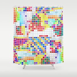 Multi-color mosaic Shower Curtain