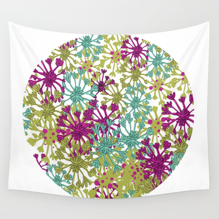 English Flowers Wall Tapestry