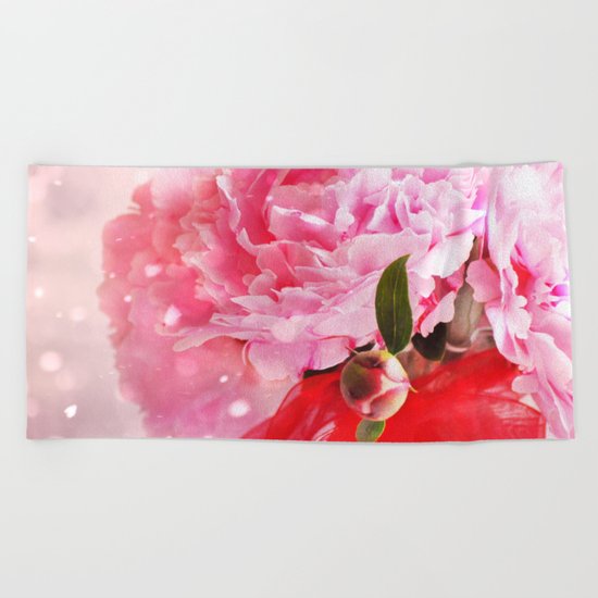 Pretty Pink Peonies :) Beach Towel