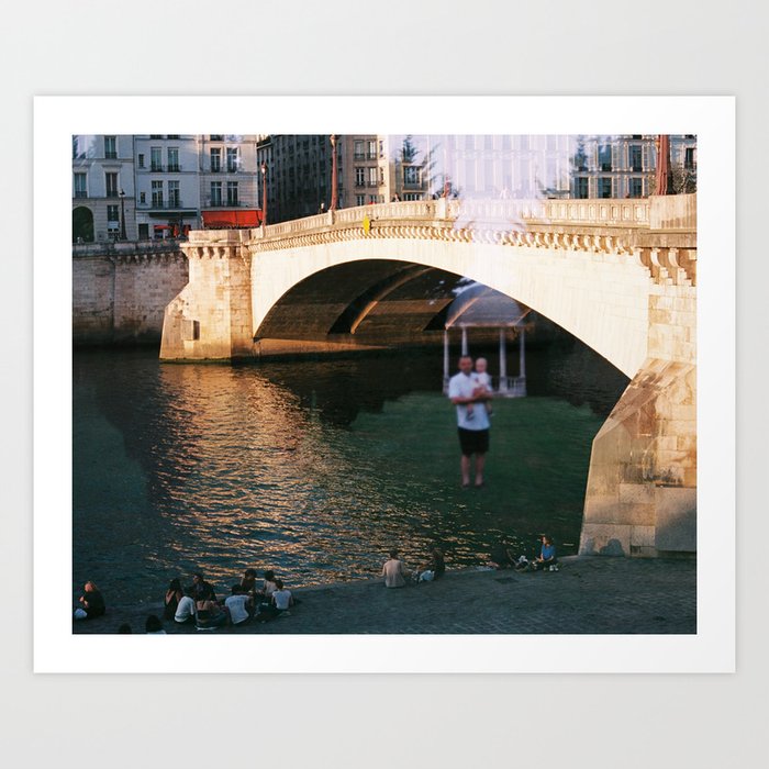 Double exposure on the Seine Art Print