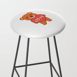 Valentine's Day Bear Cute Animals With Hearts Bar Stool