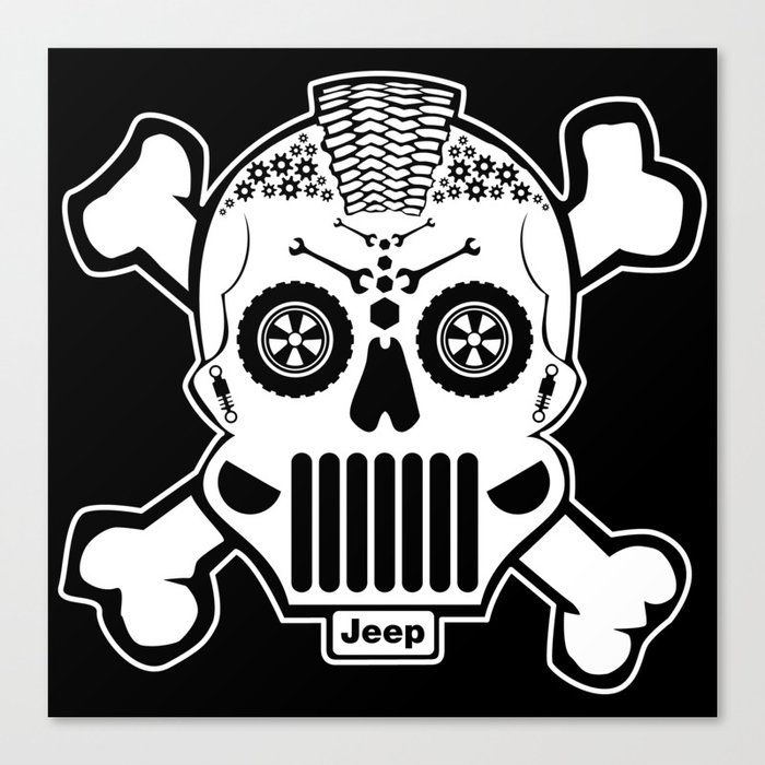 New Jeep Sugar Skull Design Canvas Print
