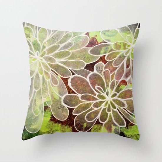 Paper Flowers Throw Pillow