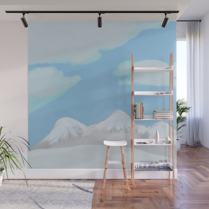 Painted Mountains Wall Mural By Mandysshop Society6