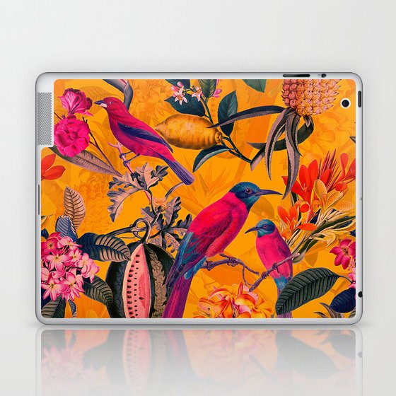 Vintage And Shabby Chic - Colorful Summer Botanical Jungle Garden Laptop & iPad Skin