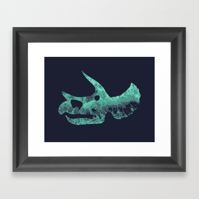 Triceratops Skull Framed Art Print