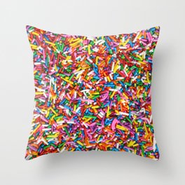 Rainbow Sprinkles Sweet Candy Colorful Throw Pillow
