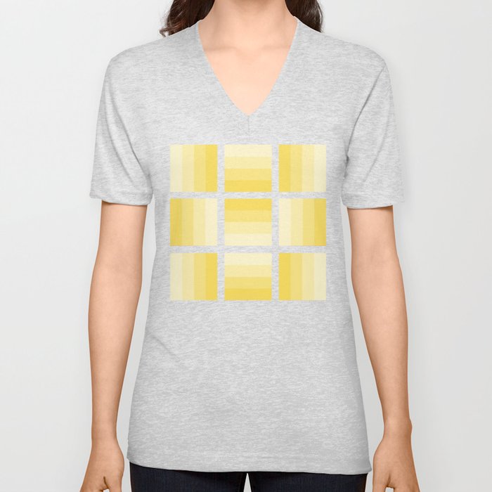 Four Shades of Yellow V Neck T Shirt