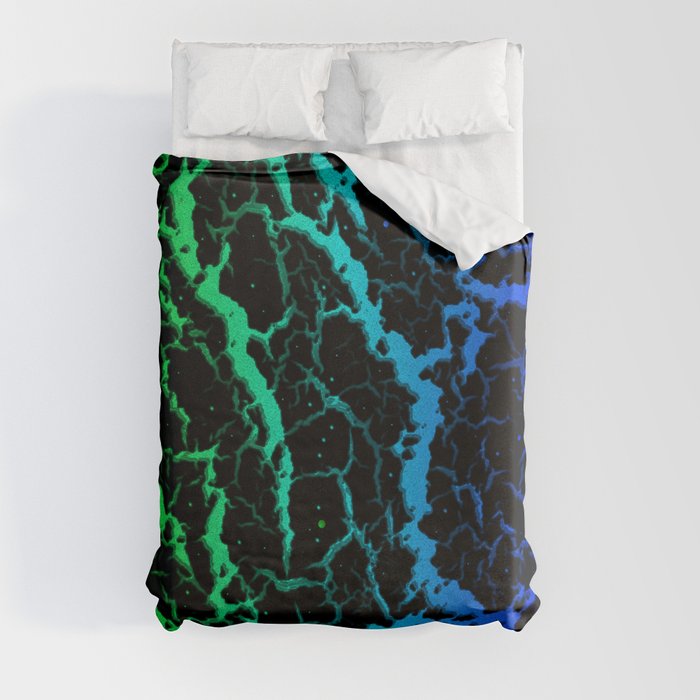 Cracked Space Lava - Rainbow YGCBP Duvet Cover