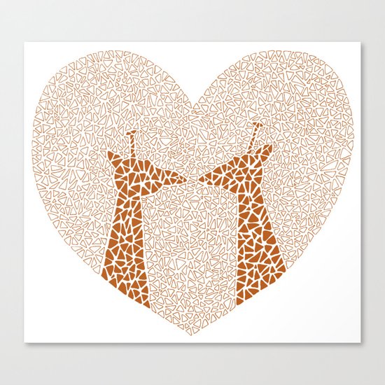 Giraffes in Love Canvas Print