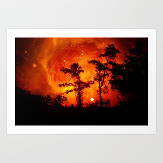 Fire in the Everglades Art Print