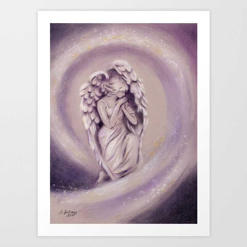 Guardian Angel Angel Painting Art Print By Marizacharias Society6