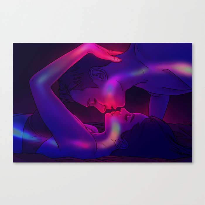 Kissing Lovers Canvas Print