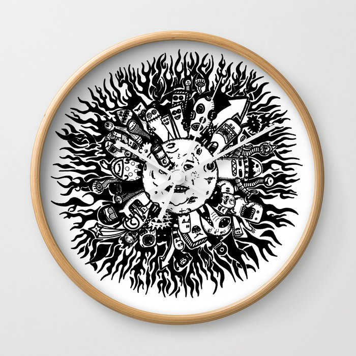 Monster Mandala Moon Wall Clock By Monstah