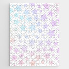 Iridescent Rainbow Star Pattern Jigsaw Puzzle