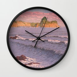 Japanese Woodblock art Ocean Sunset Wall Clock