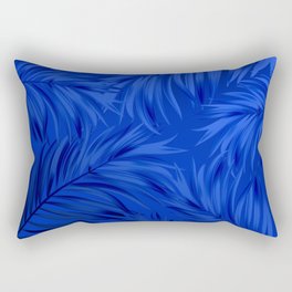 Palm Tree Fronds Brilliant Blue on Blue Hawaii Tropical Décor Rectangular Pillow