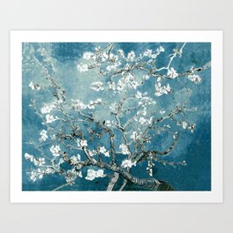 Vincent Van Gogh Almond Blossoms Teal Art Print