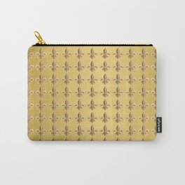 Fleur de Lis Pattern in Gold on Gold  Carry-All Pouch