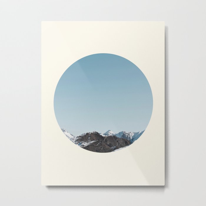 Snow Mountain With Blue Sky Metal Print