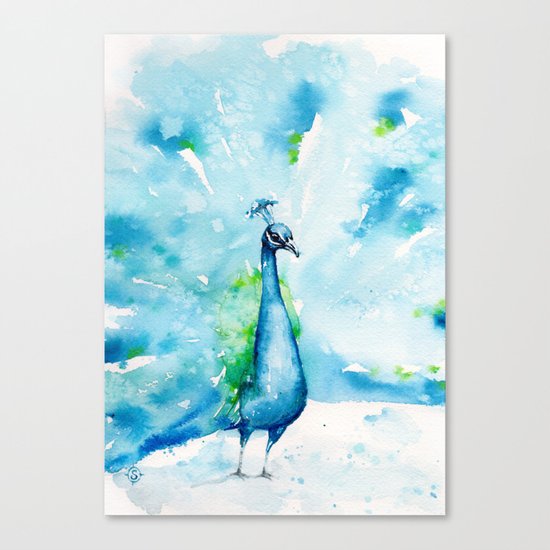Peacocking Around Canvas Print