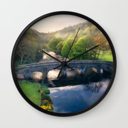 Clara Vale in Wicklow (RR360) Wall Clock | Photo, Clara, Green, Aerial, Ireland, Fog, Wicklow, Vlae, Sunrise, Clouds 
