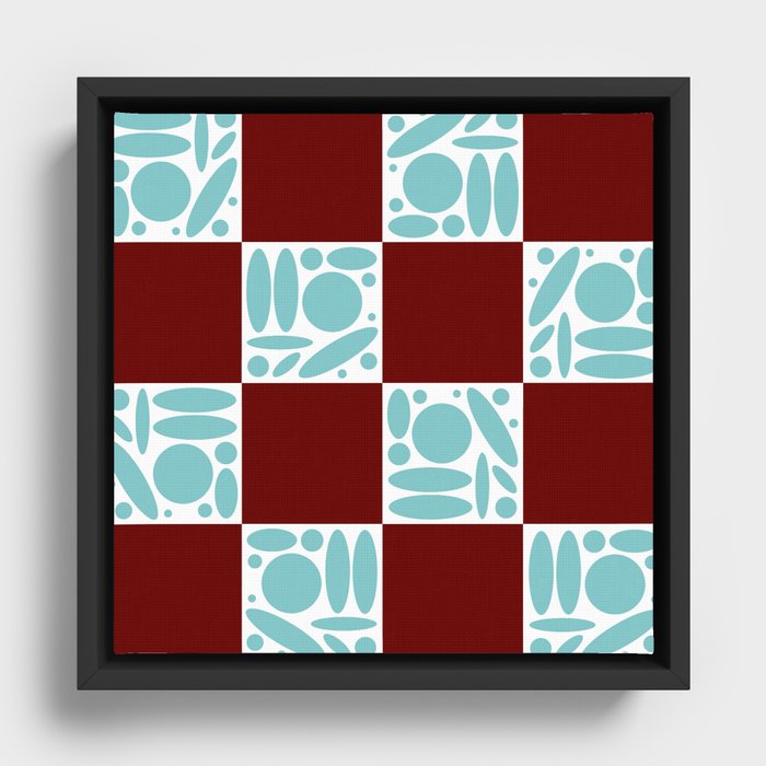 Geometric modern shapes checkerboard 17 Framed Canvas