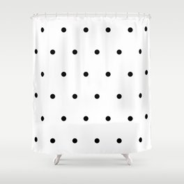 Black Polka Dots Pattern Shower Curtain