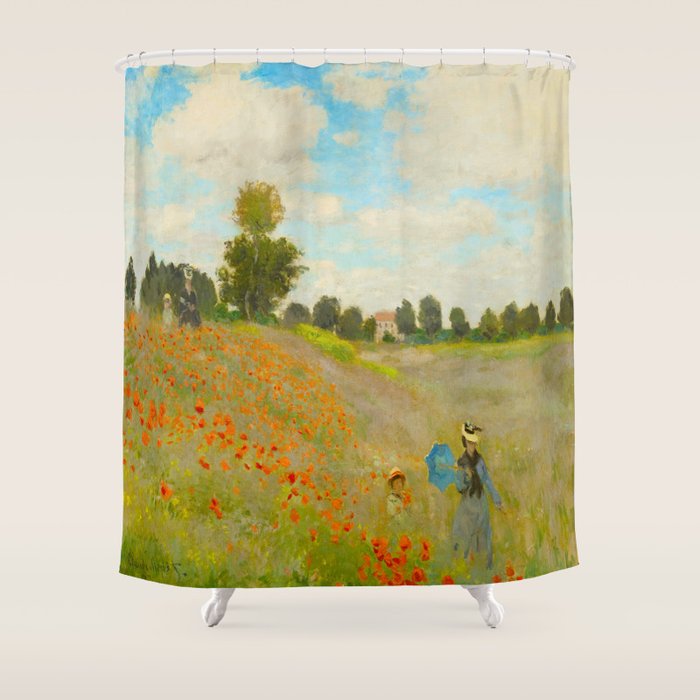 Claude Impressionist Landscape Oil Painting Poppy Field Shower