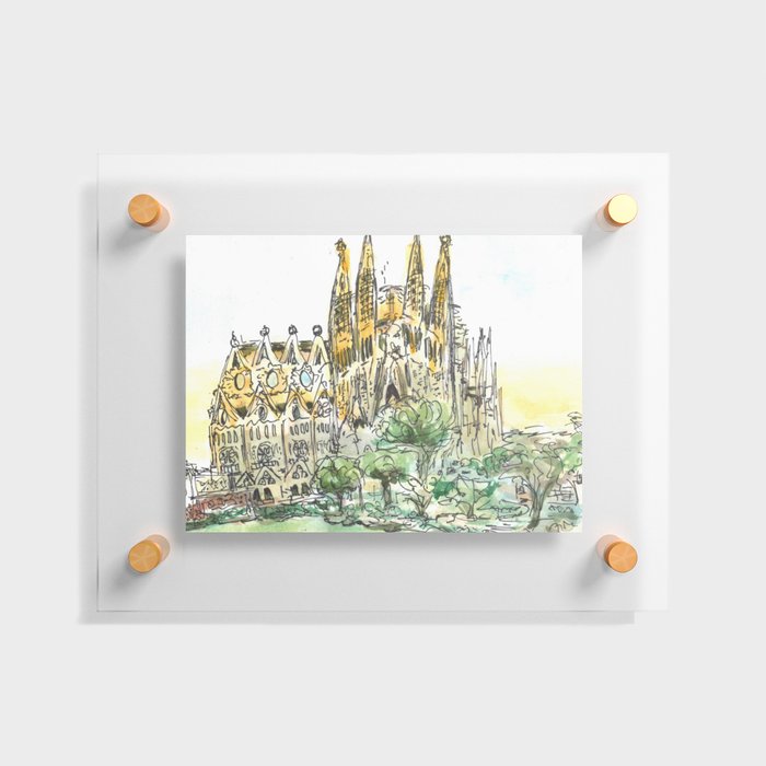 Spain Sagrada Familia Cathedral Floating Acrylic Print