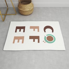 Coffee Cup Typography Area & Throw Rug
