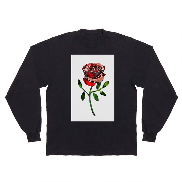 Rose with Rose Gold Long Sleeve T Shirt