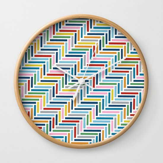 Herringbone 45 Colour Wall Clock
