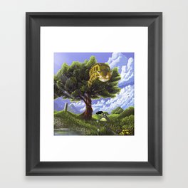 Totoro and Catbus Framed Art Print