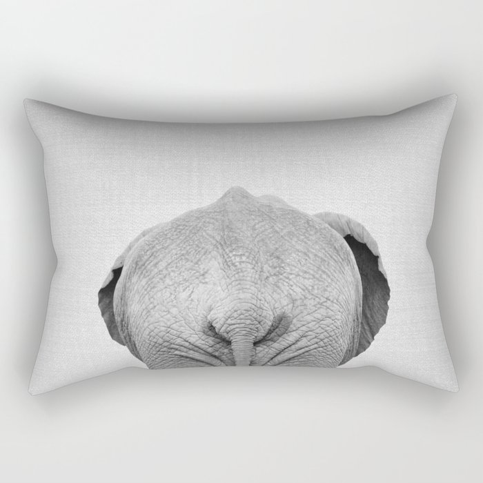 Elephant Tail - Black & White Rectangular Pillow