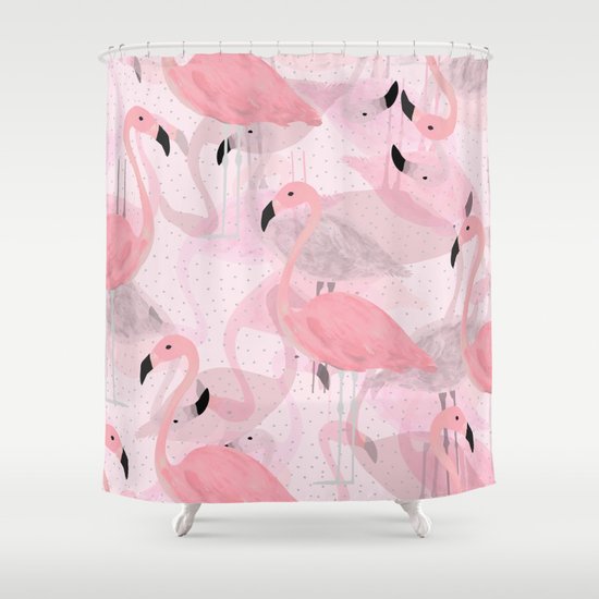 Flamingo Pattern Shower Curtain