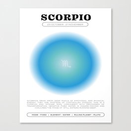 Scorpio Zodiac Aura Print Canvas Print