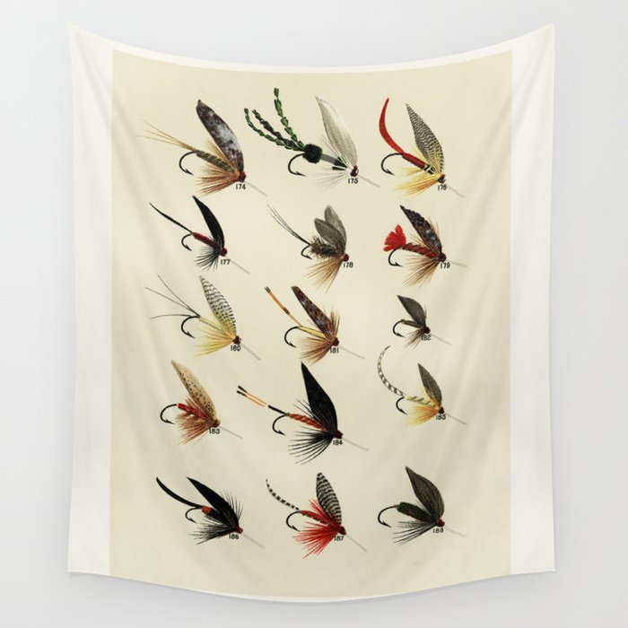 Trout Fly Fishing Wall Tapestry by SFT Design Studio