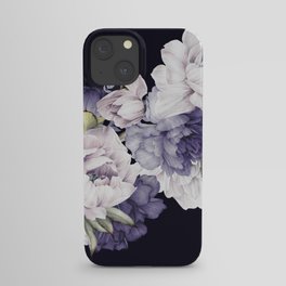 Dark Purple Peonies iPhone Case