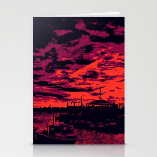 Sunset Over Bristol Harbor 2 Stationery Cards