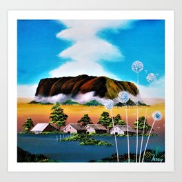 From Uluru ... Holy cloud rises. Art Print | Holycloud, Acrylic, Painting, Uluru 