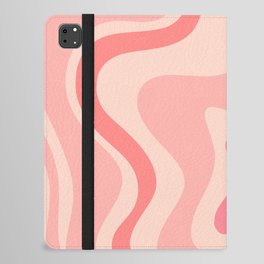 Retro Liquid Swirl Abstract in Soft Pink iPad Folio Case
