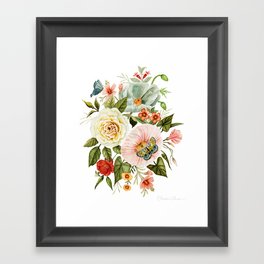 Wildflowers and Butterflies Bouquet  Framed Art Print