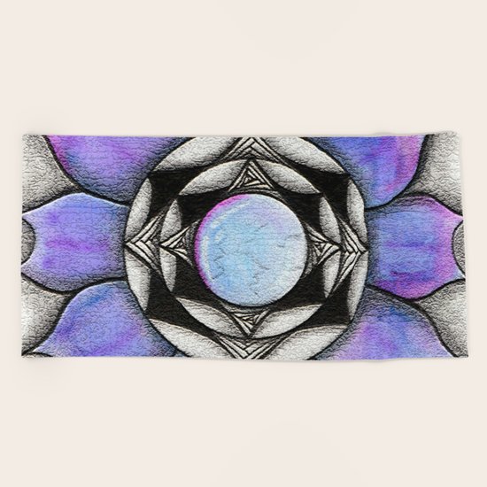 Doodled Gem Bloom Beach Towel