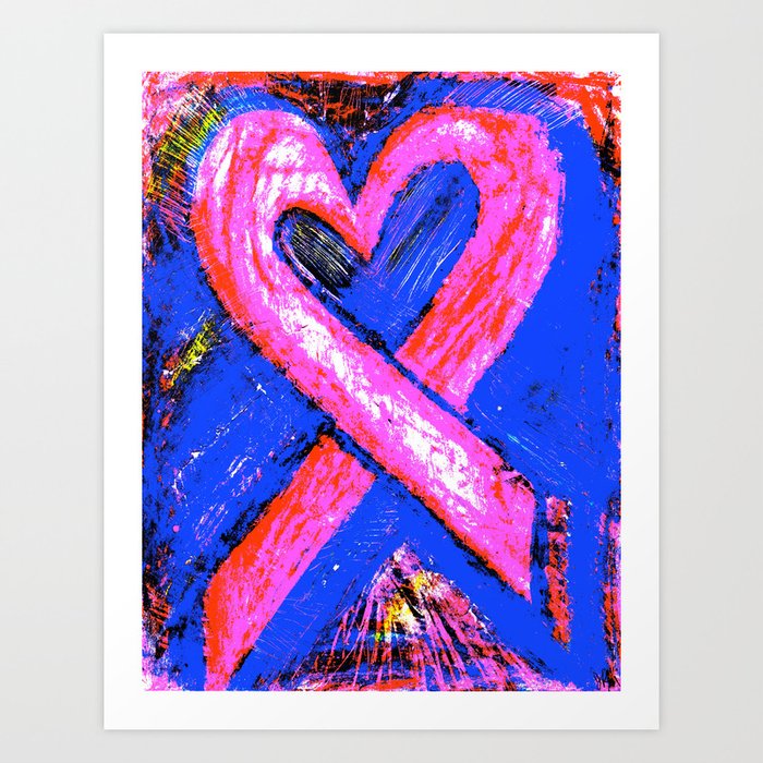 Super-Ribbon!! A Pink Ribbon for Breast Cancer Research by Jeffrey G. Rosenberg Art Print