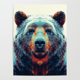 Bear - Colorful Animals Poster