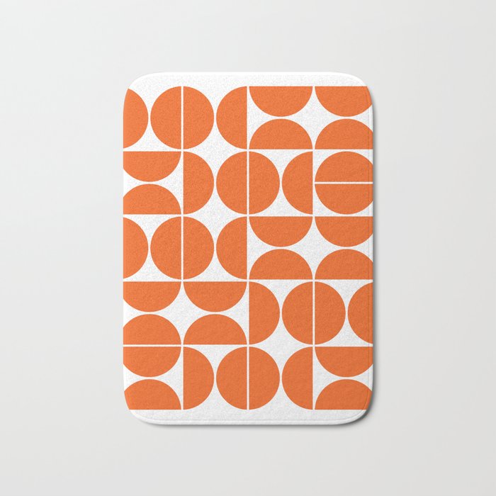 Mid Century Modern Geometric 04 Orange Badematte | Graphic-design, Digital, Muster, Pop-art, Midcentury, Mid-century, Modern, Geometrisch, Shapes, Orange
