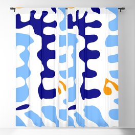 Abstraction in the style of Matisse 32 -blue and orange Blackout Curtain